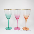 Custom handgefertigte Farbfarbe Fancy Goblet Wine Glass